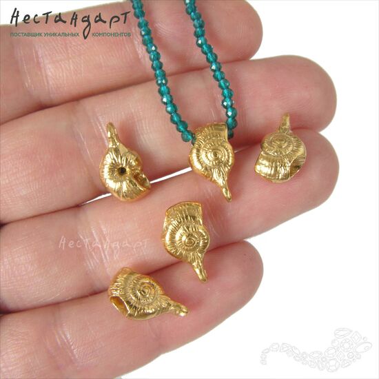 Бейл-держатель для кулона Snail Gold Plated 13х8 мм, изображение 3