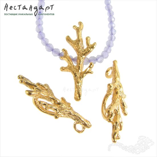 Бейл-держатель для кулона Coral Reef Gold Plated 20х9 мм