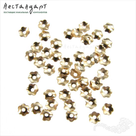 Чашечки для бусин Gold Blossom 4 мм (уп. 40 шт.)