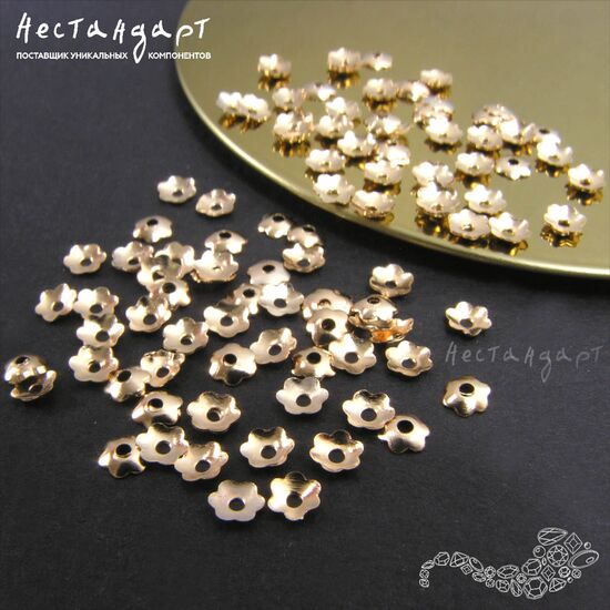 Чашечки для бусин Gold Blossom 4 мм (уп. 40 шт.), изображение 2