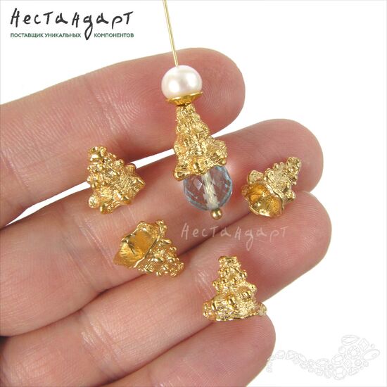 Чашечки для бусин Rapana Shell Gold Plated 10 мм, изображение 2