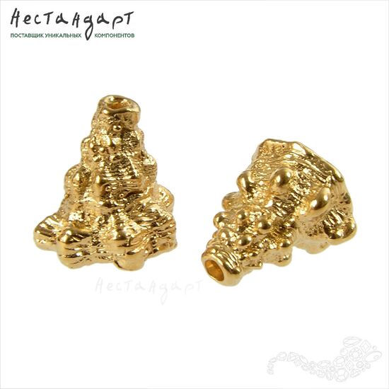 Чашечки для бусин Rapana Shell Gold Plated 10 мм, изображение 4