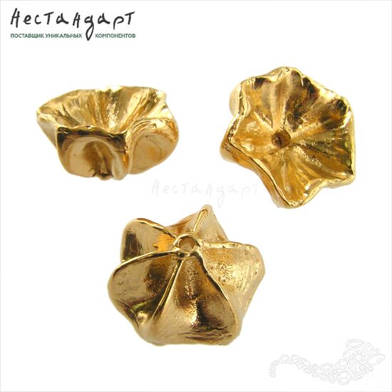 Чашечки для бусин Merengue Gold Plated 16 мм, изображение 5