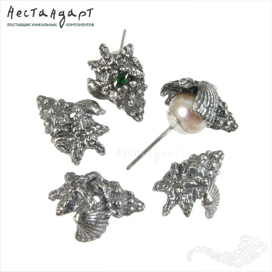 Чашечки для бусин Maldives Silver Plated 17х12 мм
