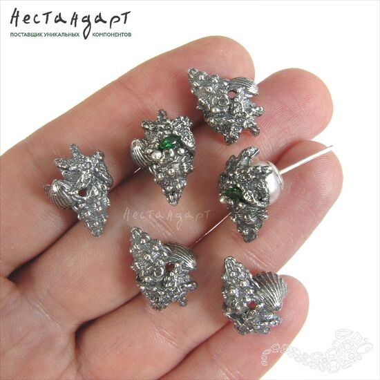 Чашечки для бусин Maldives Silver Plated 17х12 мм, изображение 2