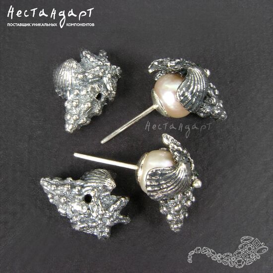 Чашечки для бусин Maldives Silver Plated 17х12 мм, изображение 5