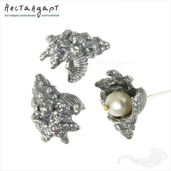 Чашечки для бусин Maldives Silver Plated 17х12 мм, изображение 6
