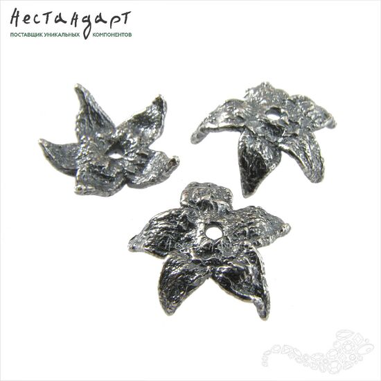 Чашечки для бусин Potentilla Silver Plated 15х5 мм