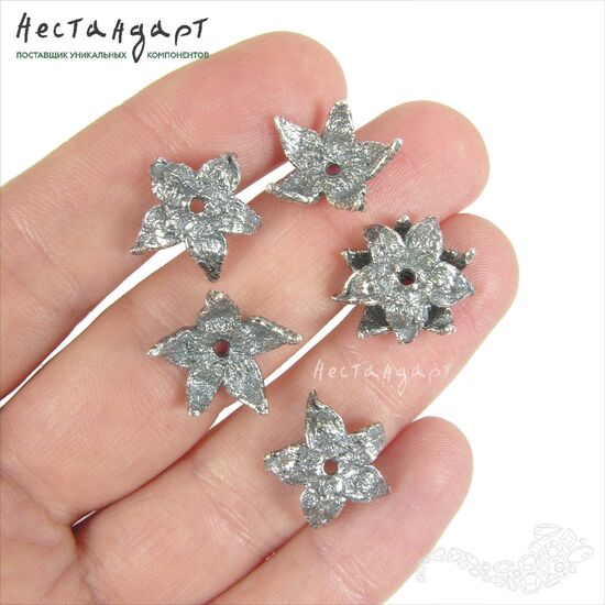 Чашечки для бусин Potentilla Silver Plated 15х5 мм, изображение 2