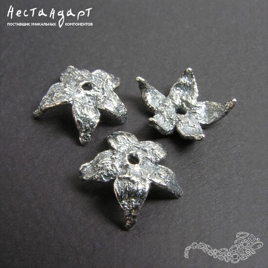 Чашечки для бусин Potentilla Silver Plated 15х5 мм, изображение 3