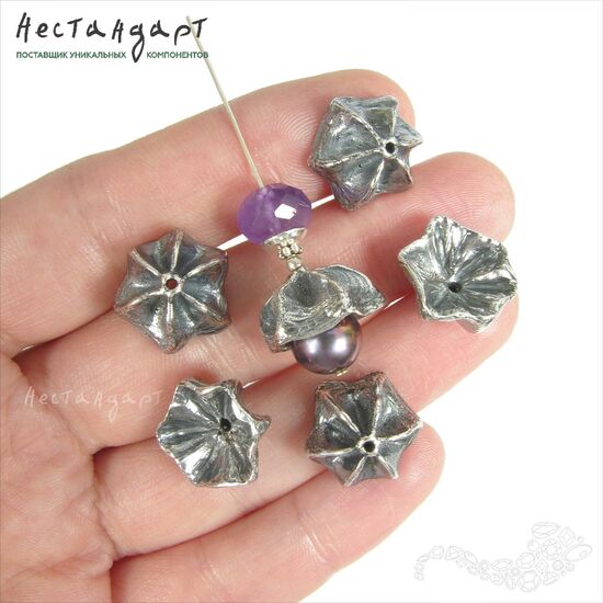 Чашечки для бусин Merengue Silver Plated 16 мм, изображение 2