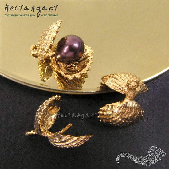 Подвеска со штифтом Swift Scallop Gold Plated 13 мм, изображение 2