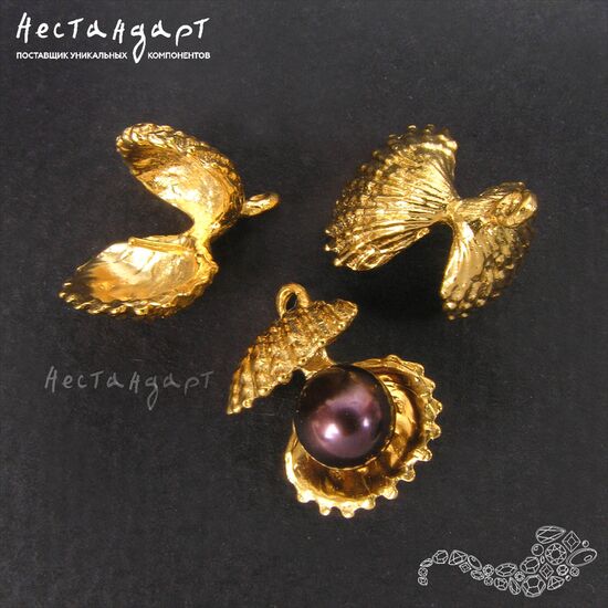 Подвеска со штифтом Swift Scallop Gold Plated 13 мм, изображение 4
