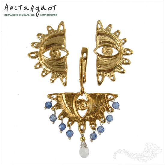 Подвеска-коннектор Golden Eye Gold Plated 30х18 мм
