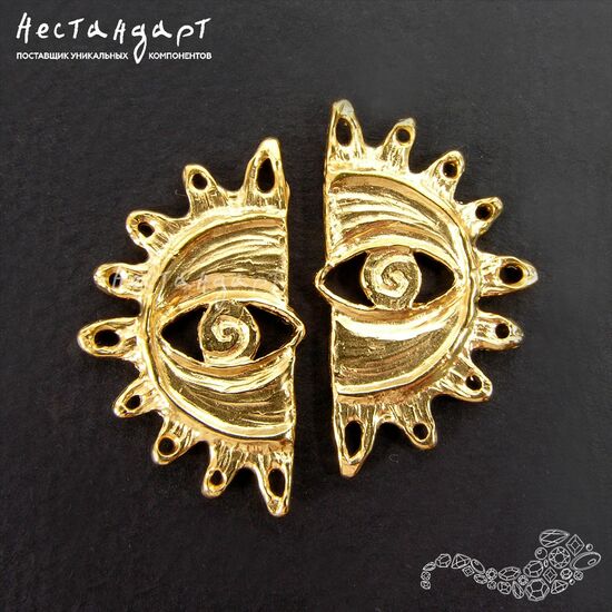 Подвеска-коннектор Golden Eye Gold Plated 30х18 мм, изображение 2