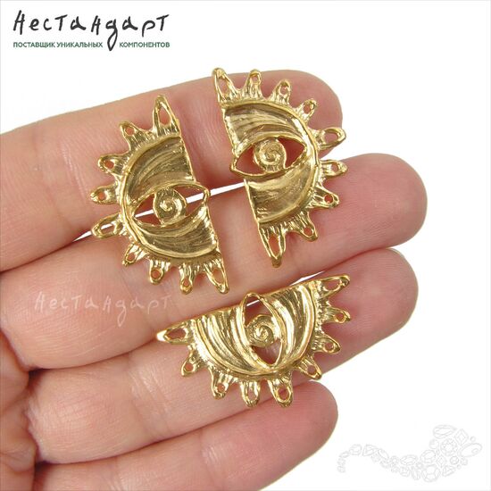 Подвеска-коннектор Golden Eye Gold Plated 30х18 мм, изображение 3