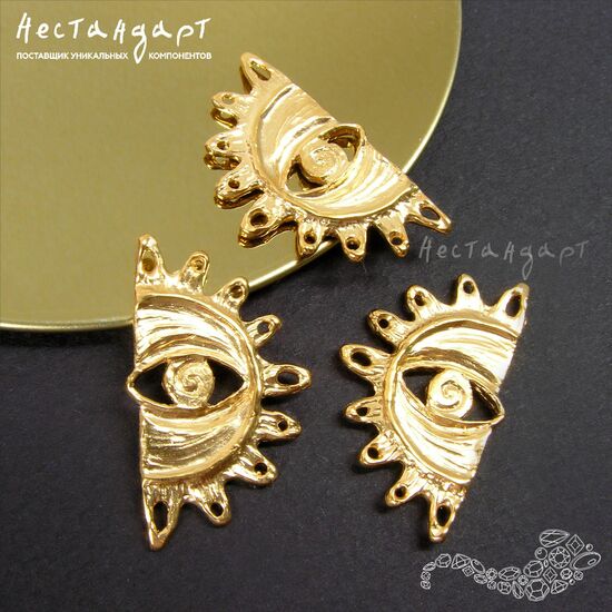 Подвеска-коннектор Golden Eye Gold Plated 30х18 мм, изображение 4