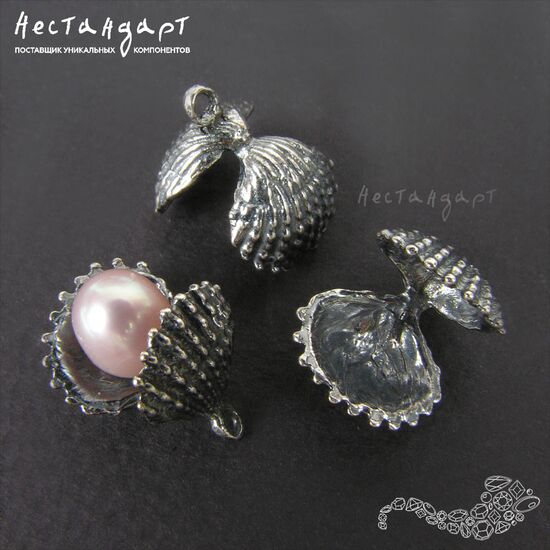 Подвеска со штифтом Swift Scallop Silver Plated 13 мм, изображение 3
