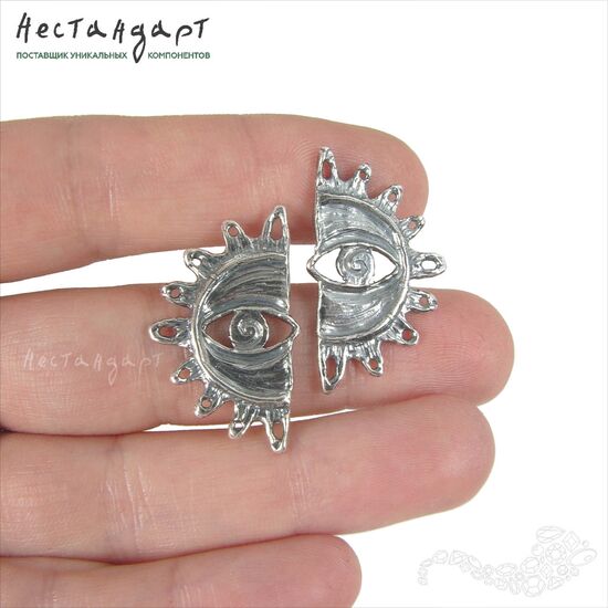 Подвеска-коннектор Eye Silver Plated 30х18 мм, изображение 2