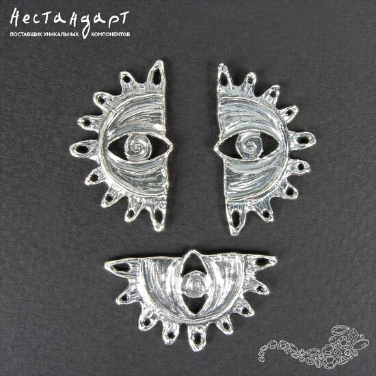 Подвеска-коннектор Eye Silver Plated 30х18 мм, изображение 3
