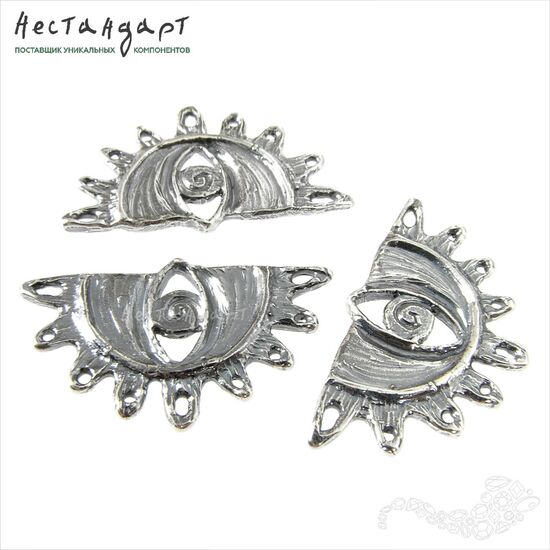 Подвеска-коннектор Eye Silver Plated 30х18 мм, изображение 4