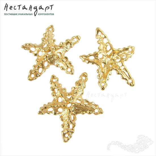 Коннектор-подвеска Starfish Gold Plated 22 мм, изображение 4
