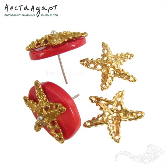 Коннектор-подвеска Starfish Gold Plated 22 мм, изображение 5