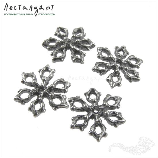 Коннектор-подвеска Snowflake Silver Plated 15 мм, изображение 3