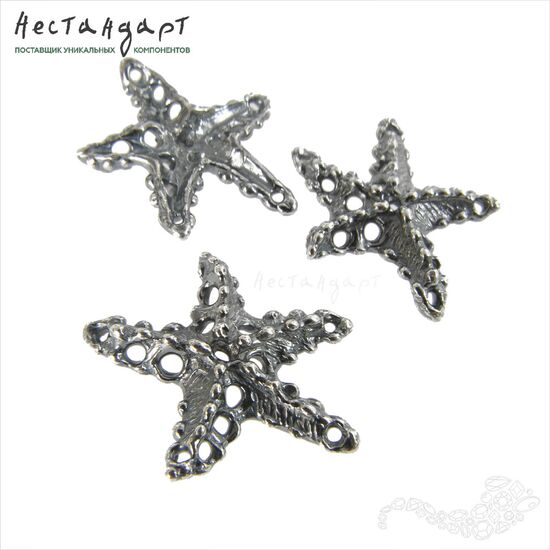 Коннектор-подвеска Starfish Silver Plated 22 мм