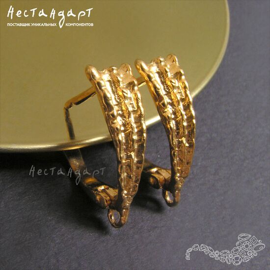 Швензы Ancient Shell Gold Plated 20x7 мм (пара), изображение 2