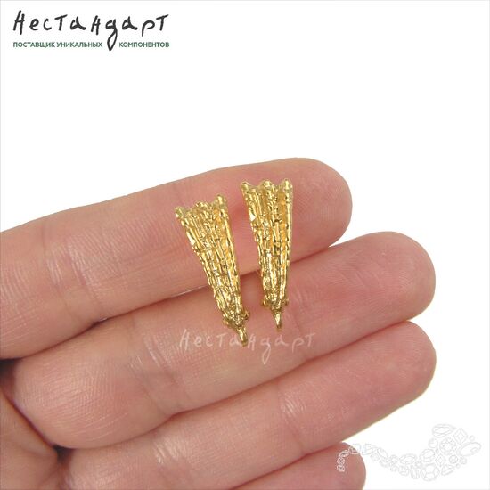 Швензы Ancient Shell Gold Plated 20x7 мм (пара), изображение 3