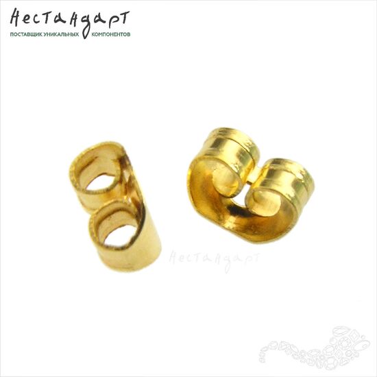 Стопперы-заглушки для пусет Gold Butterfly (20 шт.) (5x3,5 мм), Размер: 5x3,5 мм, изображение 2