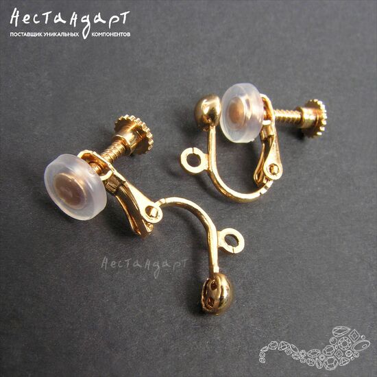 Основы для клипс Clip-on 15 мм (пара) (Gold), Цвет: Gold, изображение 3