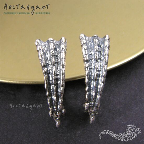 Швензы Ancient Shell Silver Plated 20x7 мм (пара), изображение 2