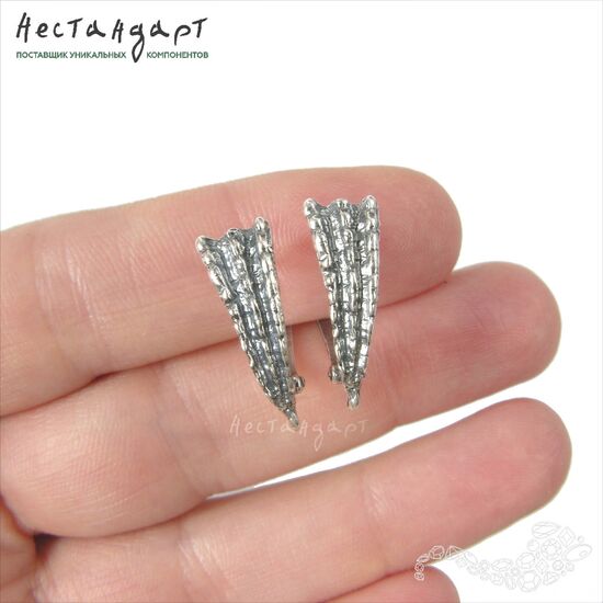 Швензы Ancient Shell Silver Plated 20x7 мм (пара), изображение 3