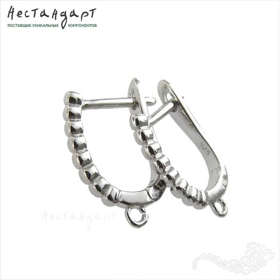 Швензы Twisted Sterling Silver Rhodium Plated 16х2 мм (пара)