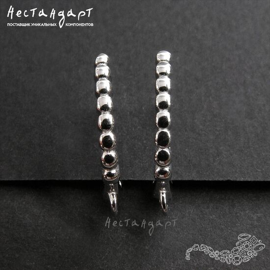 Швензы Twisted Sterling Silver Rhodium Plated 16х2 мм (пара), изображение 2