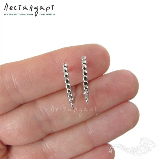 Швензы Twisted Sterling Silver Rhodium Plated 16х2 мм (пара), изображение 3