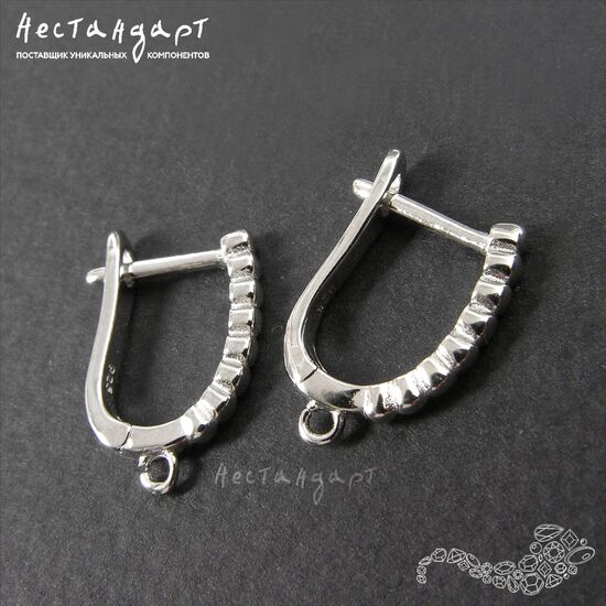 Швензы Twisted Sterling Silver Rhodium Plated 16х2 мм (пара), изображение 4