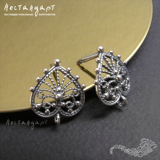 Швензы Peacock Silver Plated 17х14 мм (пара), изображение 2