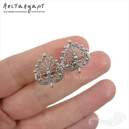 Швензы Peacock Silver Plated 17х14 мм (пара), изображение 3