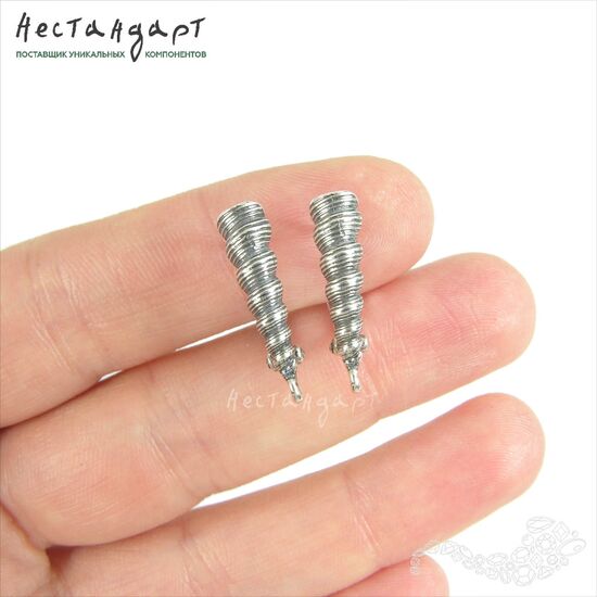 Швензы Conus Luteus Silver Plated 20x6 мм (пара), изображение 2