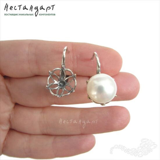 Швензы с сеттингом Grasp Silver Plated 23х12 мм (пара), изображение 2