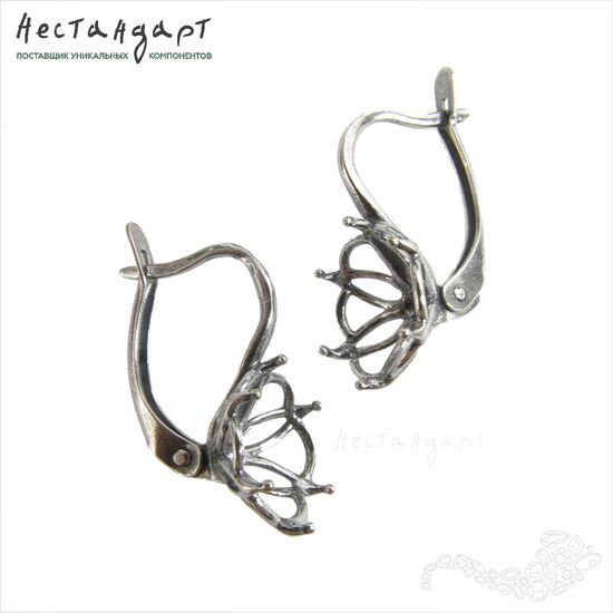 Швензы с сеттингом Grasp Silver Plated 23х12 мм (пара), изображение 3