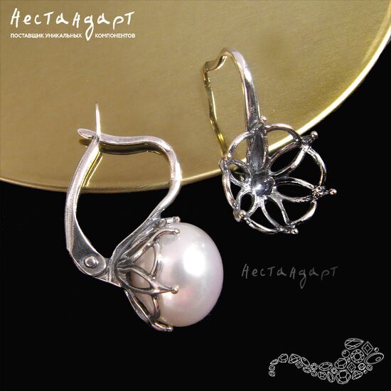 Швензы с сеттингом Grasp Silver Plated 23х12 мм (пара), изображение 4