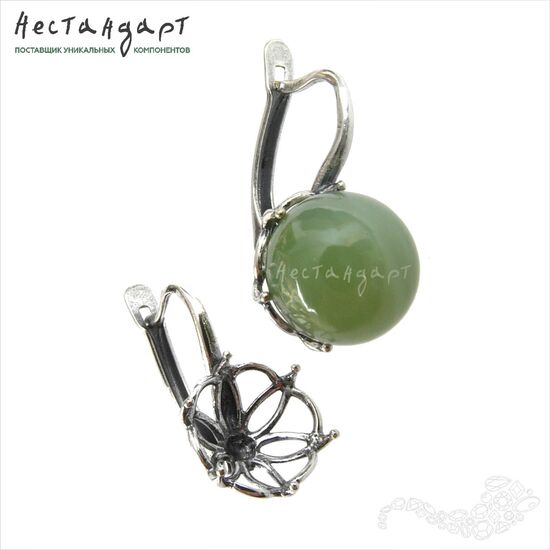 Швензы с сеттингом Grasp Silver Plated 23х12 мм (пара), изображение 5