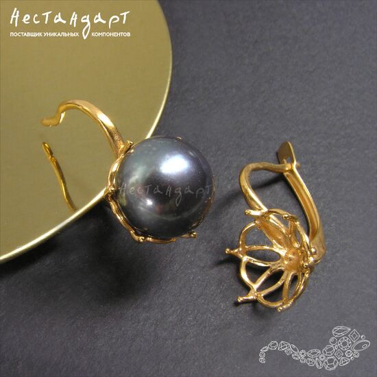 Швензы с сеттингом Grasp Gold Plated 23х12 мм (пара), изображение 3