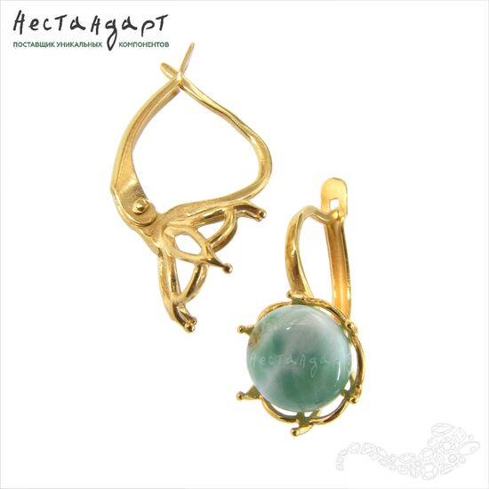 Швензы с сеттингом Grasp Gold Plated 23х12 мм (пара), изображение 4