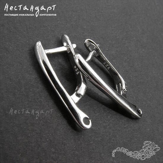 Швензы Column Sterling Silver Rhodium Plated 22х2,5 мм (пара), изображение 2