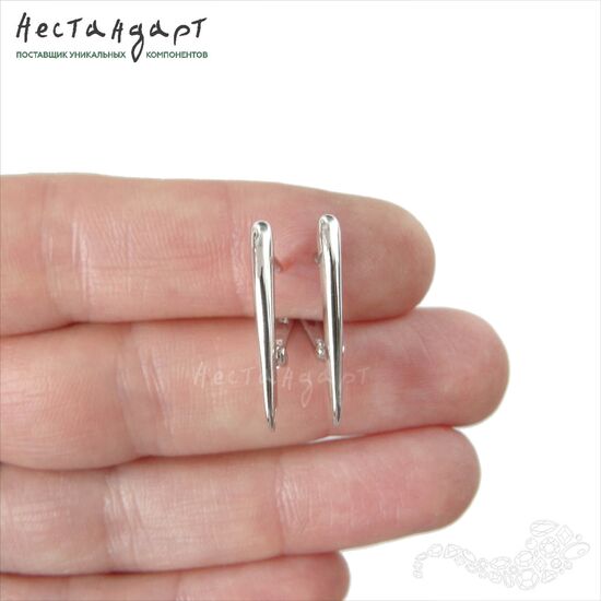 Швензы Column Sterling Silver Rhodium Plated 22х2,5 мм (пара), изображение 3